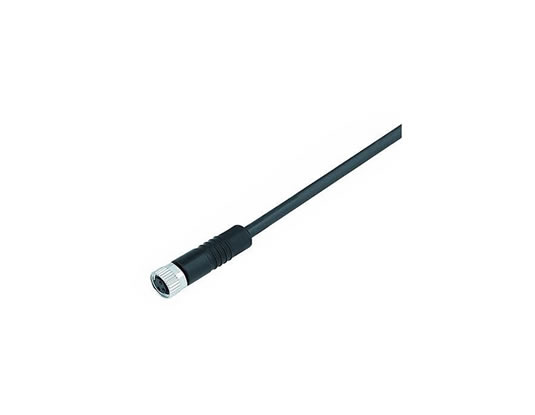 M8 4Pin 電纜連接器、直頭、母頭